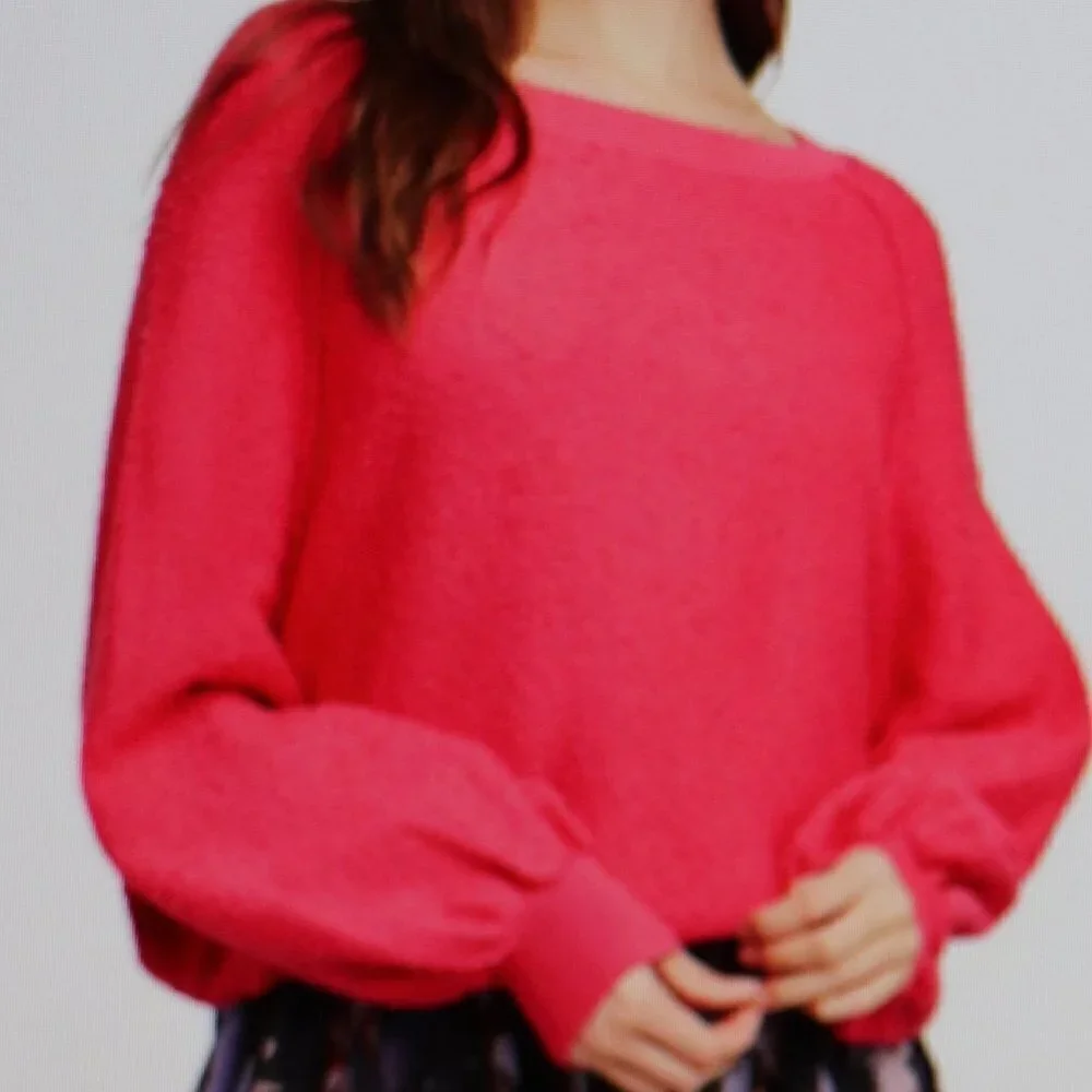 Free People Found My Friend Boucle' Pullover Size M